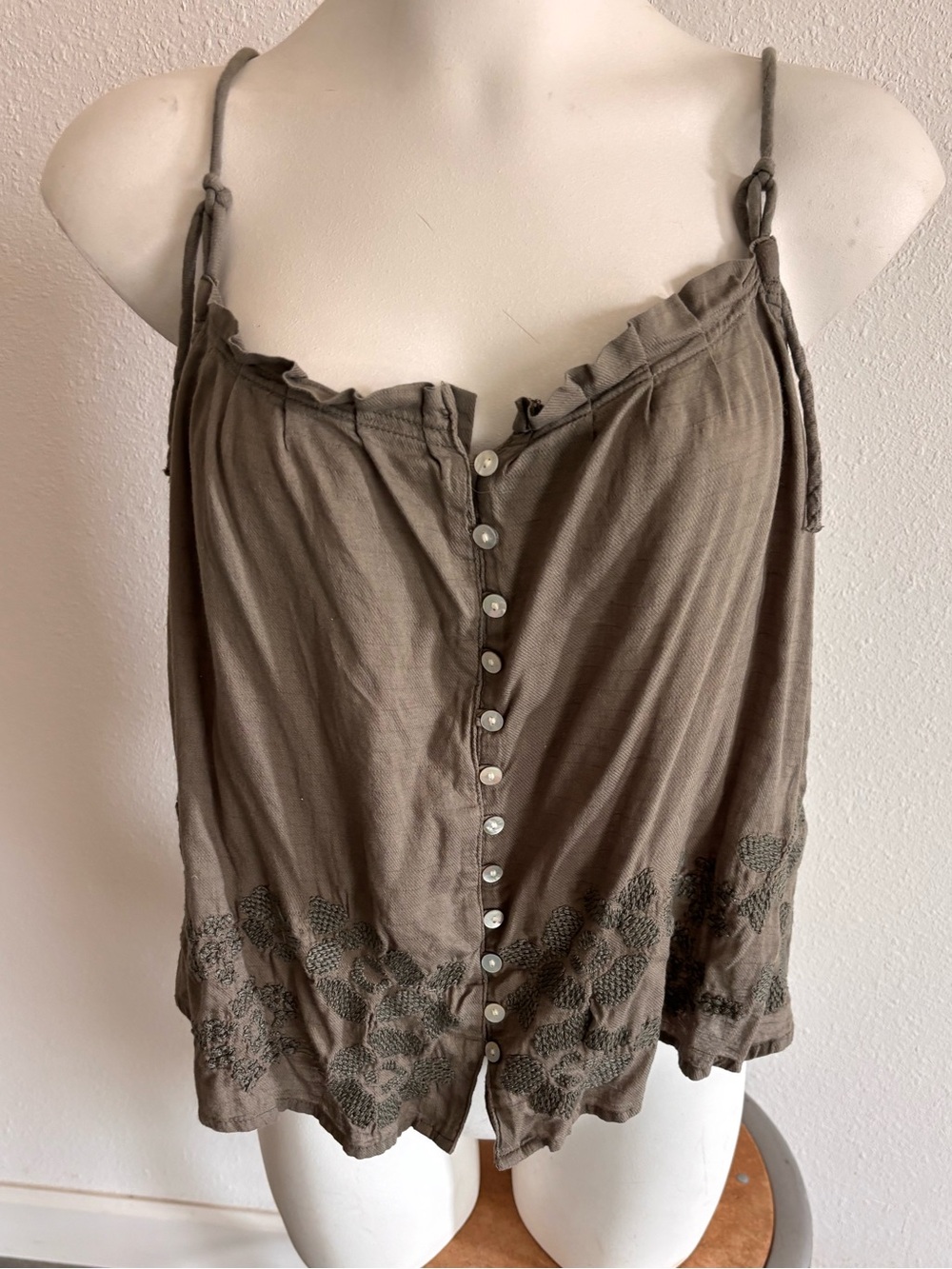 Mudd Olive Lace Top